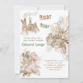 Uitnodigingen voor babyfeest Dinosaur Boy (Voorkant)