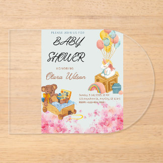 Uitnodigingen voor babyshower aanpasbaar