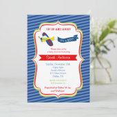 Uitnodigingen voor babyshower in het vliegtuig (Staand voorkant)