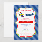Uitnodigingen voor babyshower in het vliegtuig (Voorkant / Achterkant)