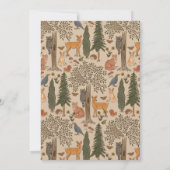 Uitnodigingen voor babyshower met bosdieren voor j (Achterkant)