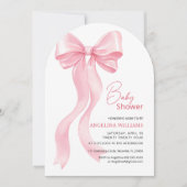 Uitnodigingen voor babyshower met schattige strik. (Voorkant)