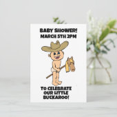 UITNODIGINGEN VOOR BABYSHOWER VOOR JONGEN COWBOY (Staand voorkant)