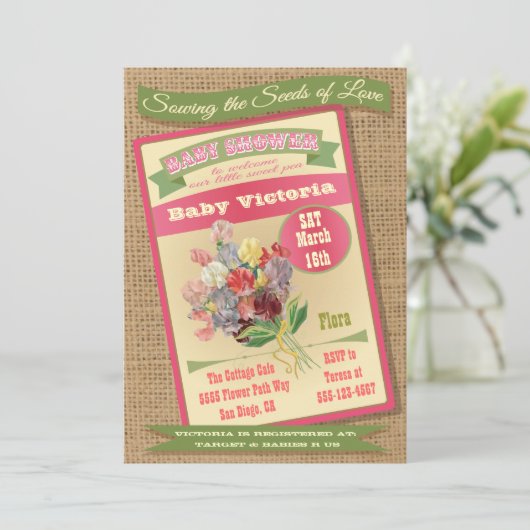 Uitnodigingen voor babyshower voor startpakket (Staand voorkant)