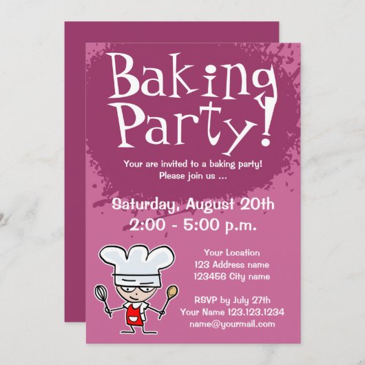 Uitnodigingen voor bakende partijen | Aangepaste u (Voorkant / Achterkant)