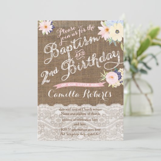 Uitnodigingen voor baptisme en geboorte, tweede ve (Staand voorkant)