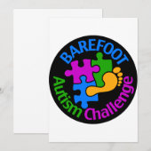 Uitnodigingen voor Barefoot Autism Challenge (Voorkant / Achterkant)