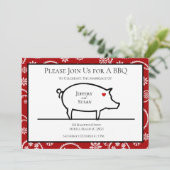 Uitnodigingen voor BBQ-receptie (Staand voorkant)