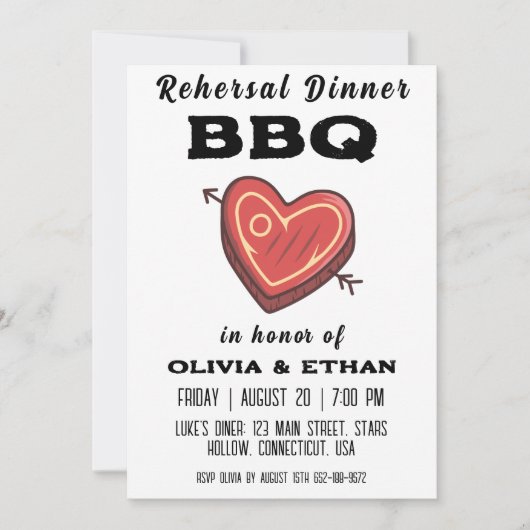 Uitnodigingen voor BBQ-repetities (Voorkant)