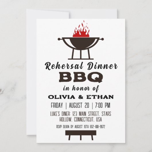 Uitnodigingen voor BBQ-repetities (Voorkant)