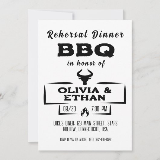 Uitnodigingen voor BBQ-repetities (Voorkant)