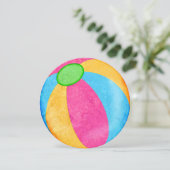 Uitnodigingen voor beach ball-themagroepen (Staand voorkant)