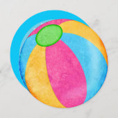 Uitnodigingen voor beach ball-themagroepen (Voorkant / Achterkant)