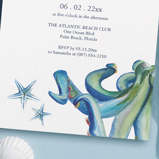 Uitnodigingen voor Beach Bridal Shower | Zee