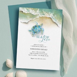 Uitnodigingen voor Beach Bridal Shower   Zeeen sch