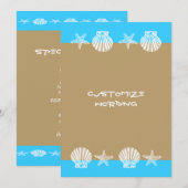 Uitnodigingen voor beach bruiloft - sjabloon (Voorkant / Achterkant)