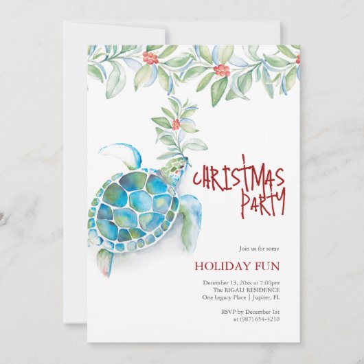 Uitnodigingen voor Beach Christmas Party (Voorkant)