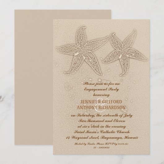 UITNODIGINGEN VOOR BEACH ENGAGEMENT PARTY (Voorkant / Achterkant)