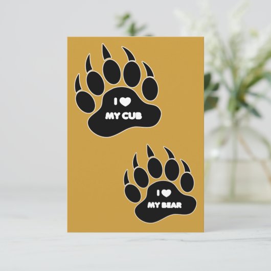 Uitnodigingen voor Beer Cub Weddings (Staand voorkant)