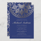 Uitnodigingen voor bevestiging | Gold Foil Mandala (Voorkant / Achterkant)