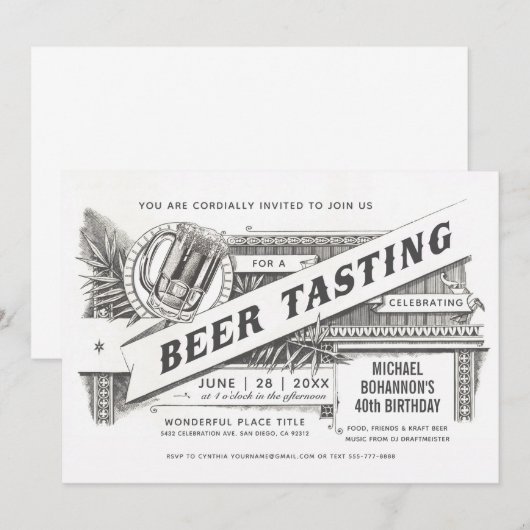 Uitnodigingen voor bierproeverijen | Supreme Vinta (Voorkant / Achterkant)