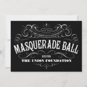 Uitnodigingen voor Black and White Masquerade Ball (Voorkant)