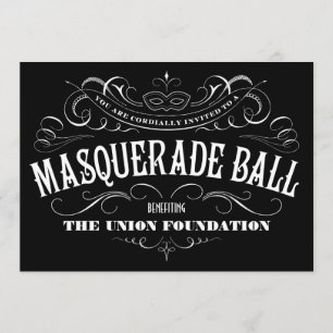 Uitnodigingen voor Black and White Masquerade Ball