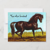 Uitnodigingen voor Black Beauty Paard Feestje Elke (Voorkant)