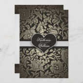 Uitnodigingen voor Black Engagement Party (Voorkant / Achterkant)