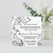 Uitnodigingen voor Black White Wedding (Staand voorkant)