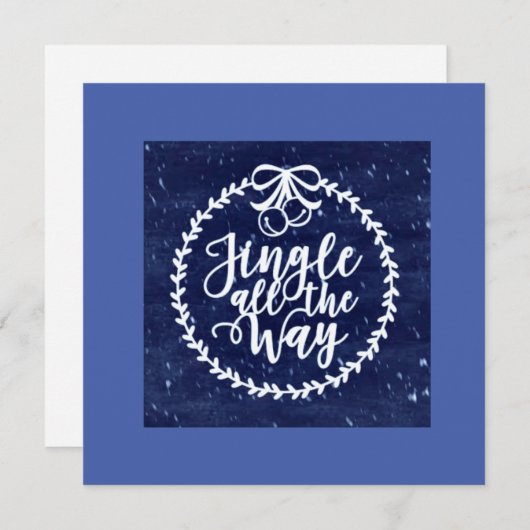 Uitnodigingen voor blauw kerstfeest (Voorkant / Achterkant)