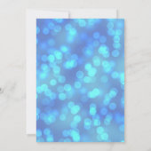 Uitnodigingen voor blauwe Bokeh Wedding (Achterkant)