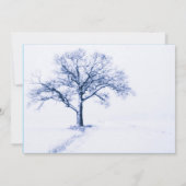 Uitnodigingen voor blauwe en witte winterbruiloft (Achterkant)