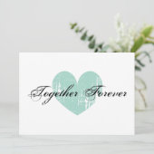 Uitnodigingen voor blauwgroen hartverlofpartijen (Staand voorkant)