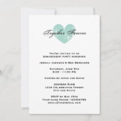 Uitnodigingen voor blauwgroen hartverlofpartijen (Achterkant)