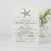 Uitnodigingen voor Blue Chevron Starfish Beach bru (Staand voorkant)