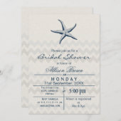 Uitnodigingen voor Blue Chevron Starfish Beach bru (Voorkant / Achterkant)