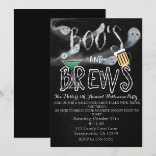 Uitnodigingen voor Boo's & Brews Halloween verklee