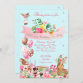 Uitnodigingen voor bosfeestje, uitnodigingen voor  (Voorkant / Achterkant)