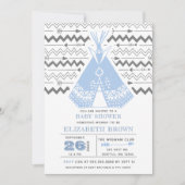 Uitnodigingen voor Boy Tribal TeePee Baby Shower (Voorkant)