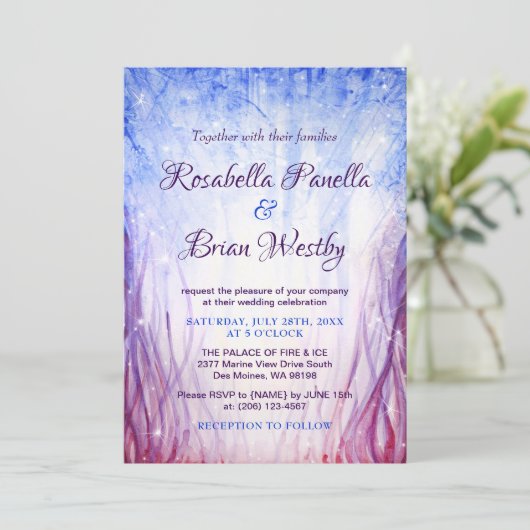 Uitnodigingen voor brand- en ijsweddenschappen | B (Staand voorkant)