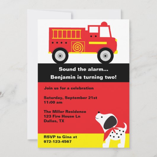 Uitnodigingen voor brandend transport (Voorkant)