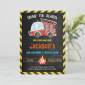 Uitnodigingen voor brandweerwagens (Staand voorkant)