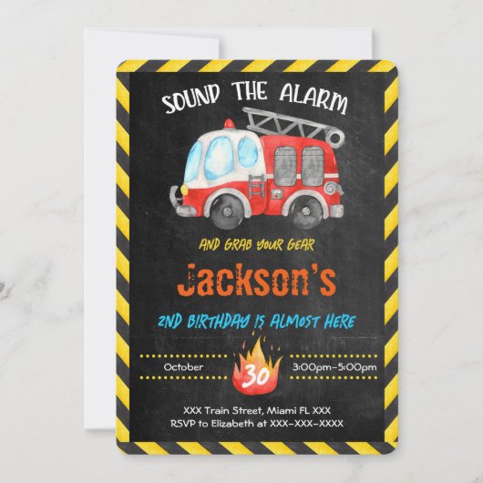 Uitnodigingen voor brandweerwagens (Voorkant)