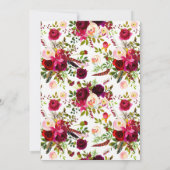 Uitnodigingen voor bruidsdouche | Floral Boho (Achterkant)