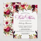Uitnodigingen voor bruidsdouche | Floral Boho (Voorkant / Achterkant)