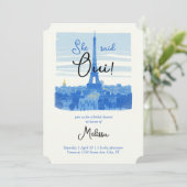 Uitnodigingen voor bruidsdouche in de Eiffeltoren (Staand voorkant)