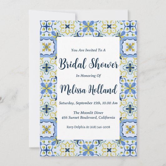 Uitnodigingen voor bruidsdouches Amalfi Coast (Voorkant)