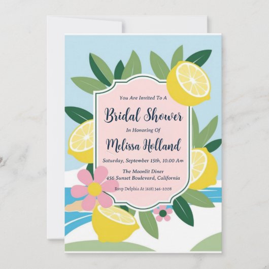 Uitnodigingen voor bruidsdouches Amalfi Coast (Voorkant)