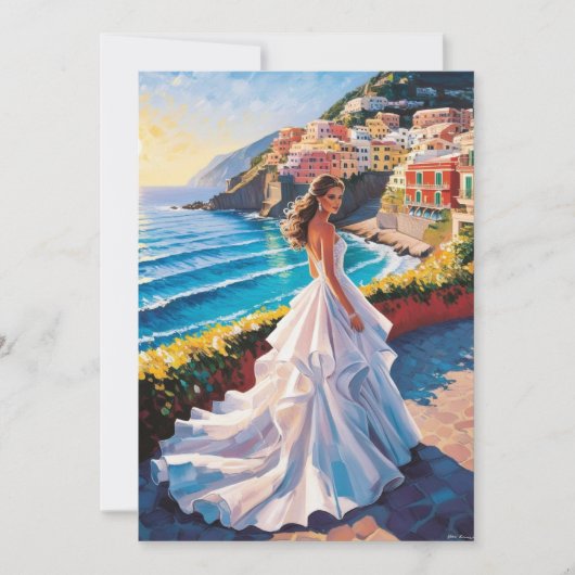 Uitnodigingen voor bruidsdouches Amalfi Coast (Voorkant)